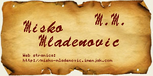 Miško Mladenović vizit kartica